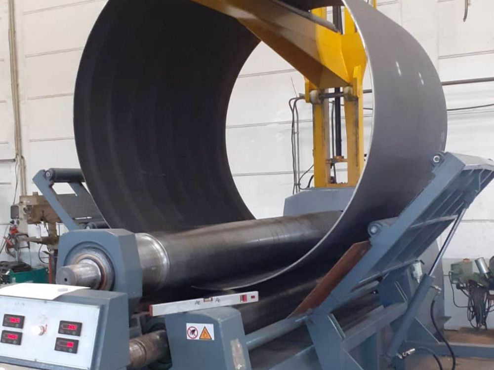 Walzen eines Behälterschuss D 2000xL3000xT10