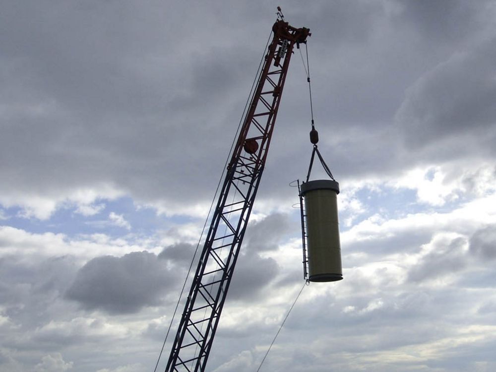 Rauchgasrohr Kran-Montage Kamin