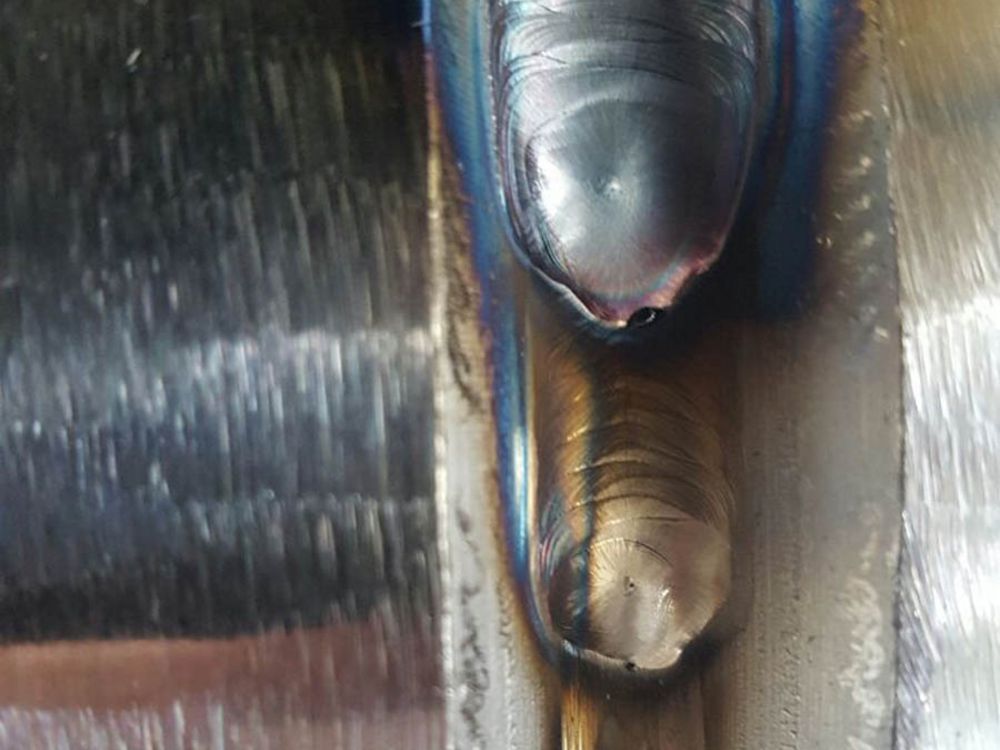 Schweißnaht Wurzel, 2 x Zwischenlage